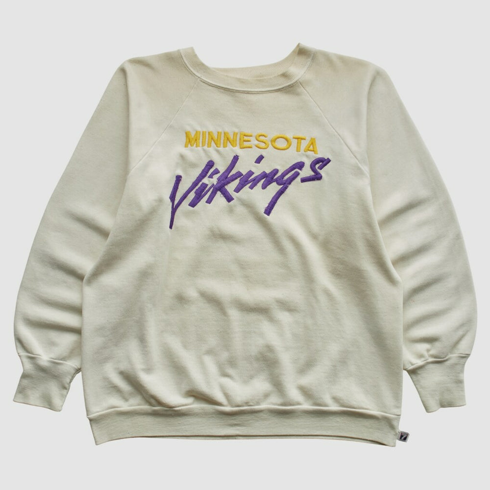 Minnesota Vikings Logo 7 80s Pullover Sweatshirt - White Vintage online