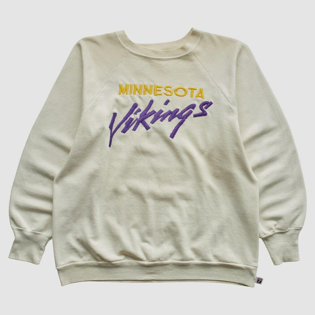 Minnesota Vikings Logo 7 80s Pullover Sweatshirt - White Vintage online