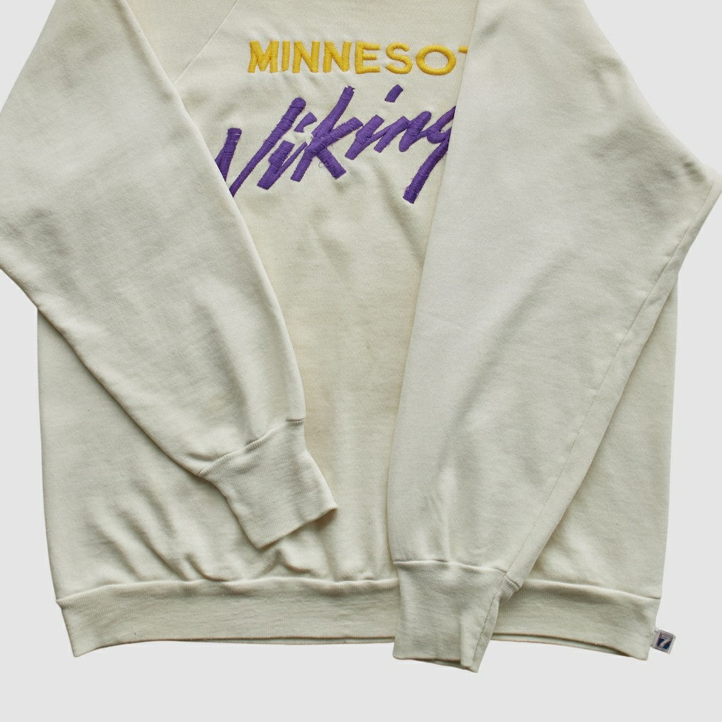 Minnesota Vikings Logo 7 80s Pullover Sweatshirt - White Vintage online