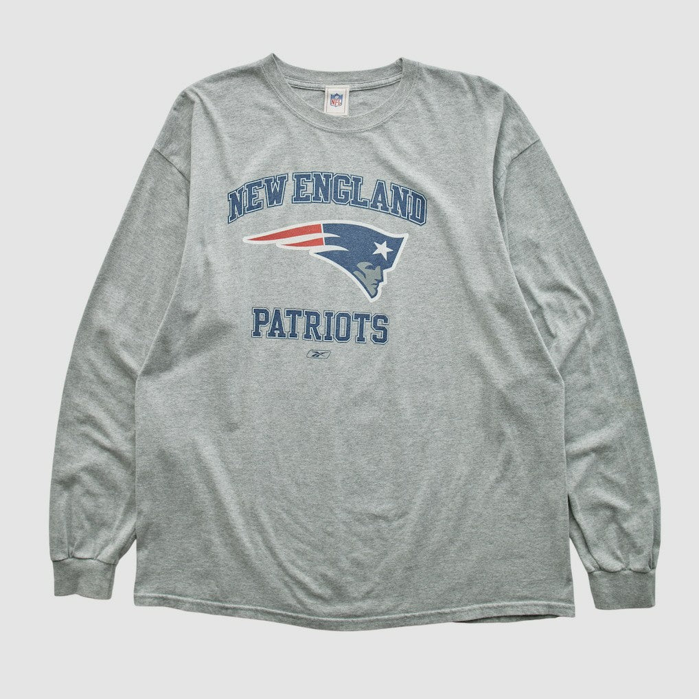New England Patriots NFL 2000s Long Sleeve T-shirt - Heather Gray Vintage discount
