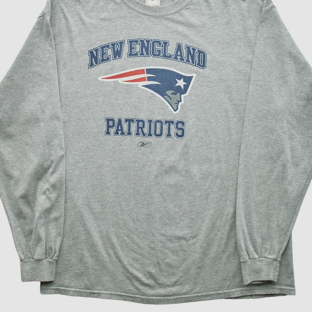 New England Patriots NFL 2000s Long Sleeve T-shirt - Heather Gray Vintage discount