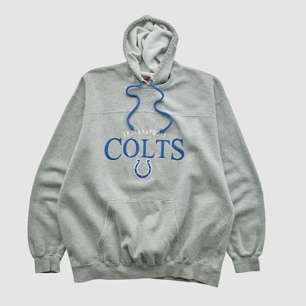 Indianapolis Colts NFL 2000s Hooded Pullover Sweatshirt - Heather Gray Vintage on sale