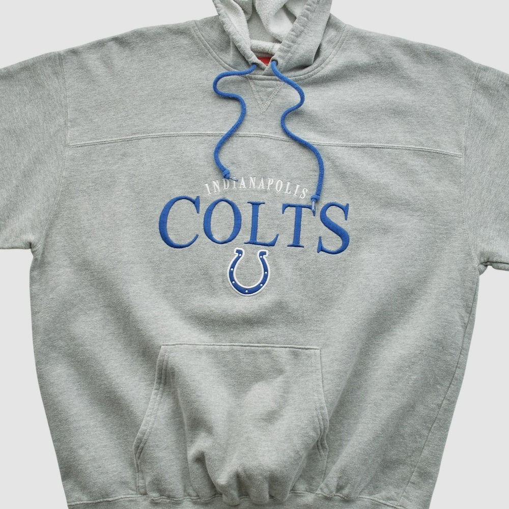 Indianapolis Colts NFL 2000s Hooded Pullover Sweatshirt - Heather Gray Vintage on sale
