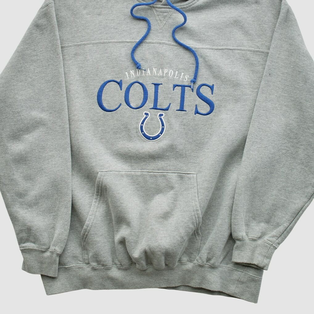 Indianapolis Colts NFL 2000s Hooded Pullover Sweatshirt - Heather Gray Vintage on sale