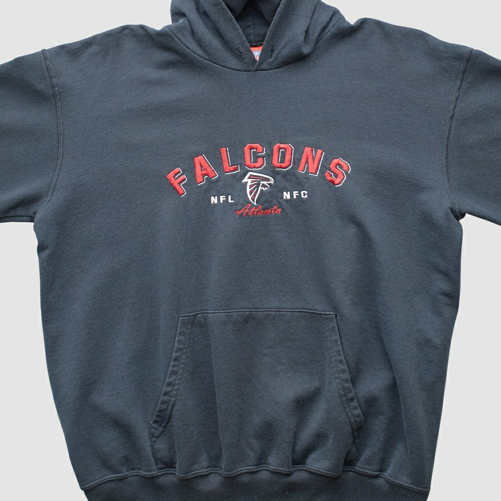 Atlanta Falcons NFL 2000s Hooded Pullover Sweatshirt - Black Vintage for sale