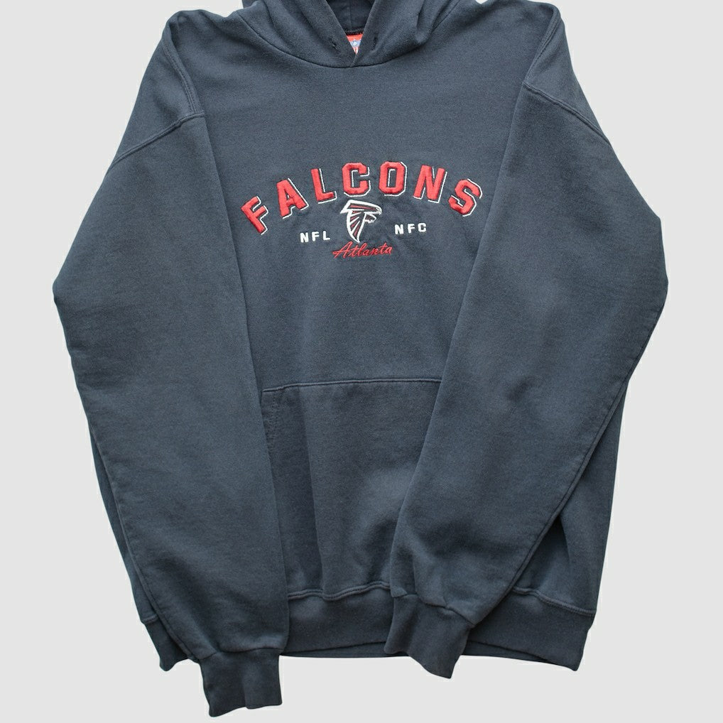 Atlanta Falcons NFL 2000s Hooded Pullover Sweatshirt - Black Vintage for sale