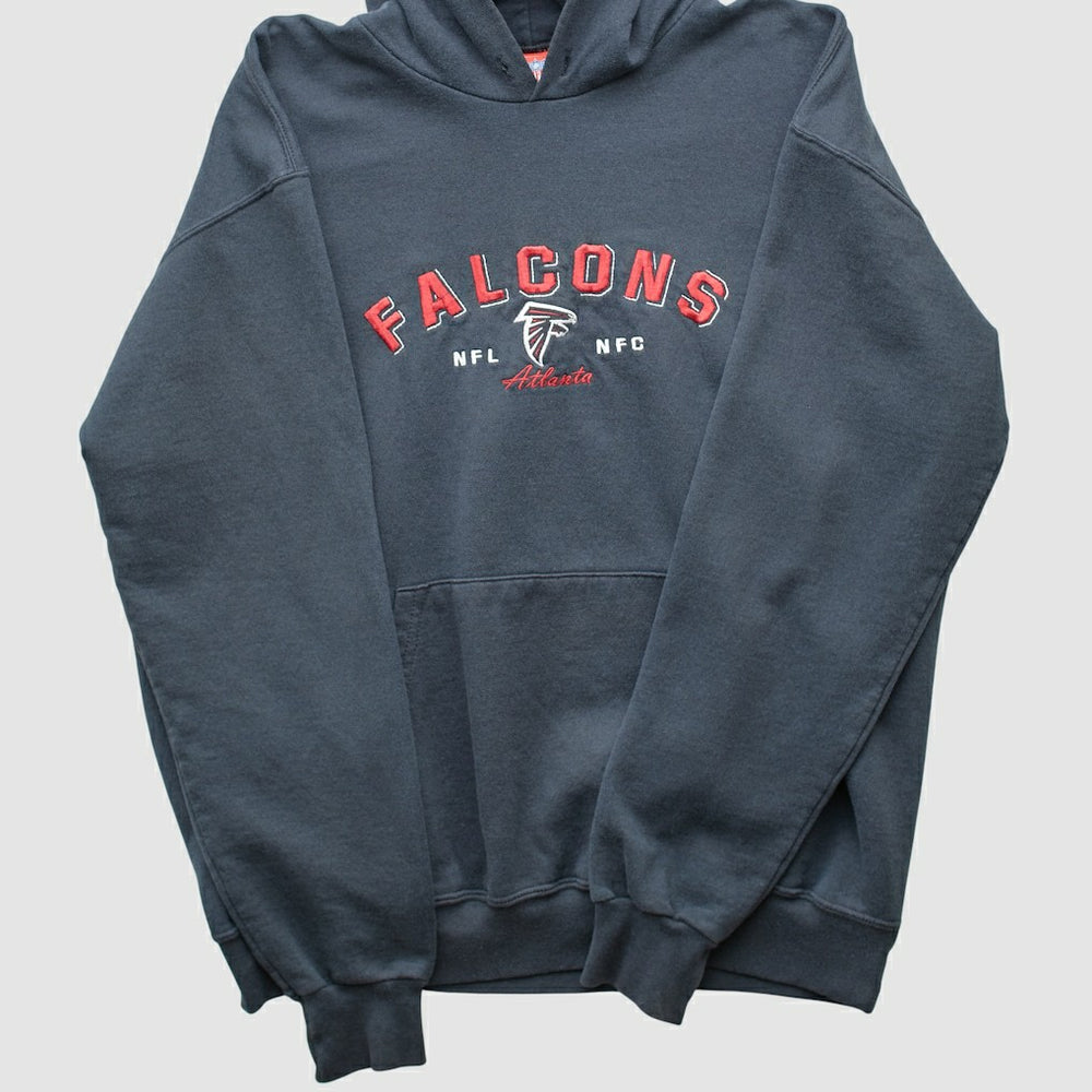 Atlanta Falcons NFL 2000s Hooded Pullover Sweatshirt - Black Vintage for sale
