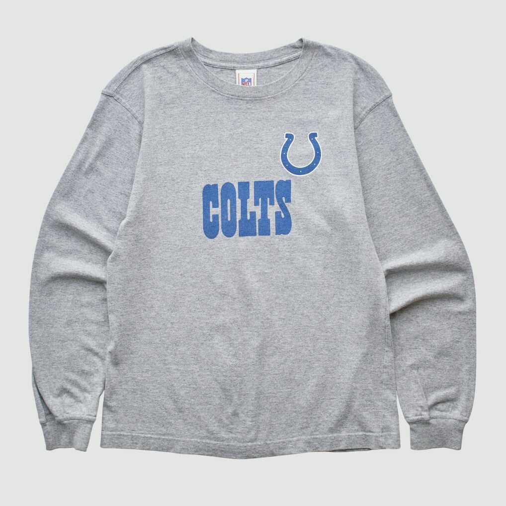 Indianapolis Colts NFL 2000s Long Sleeve T-shirt - Heather Gray Vintage on sale