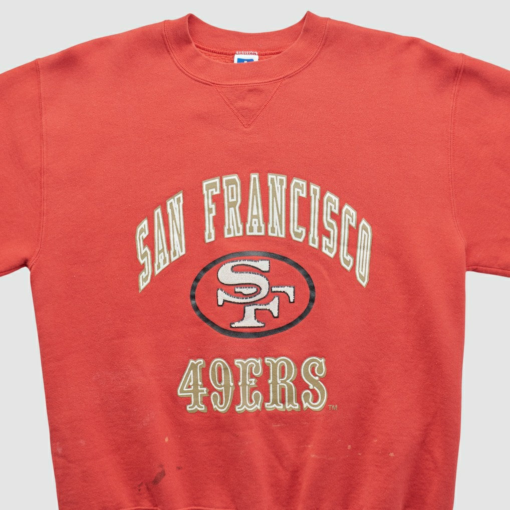 San Francisco 49ers Russell 90s Pullover Sweatshirt - Red Vintage cheap
