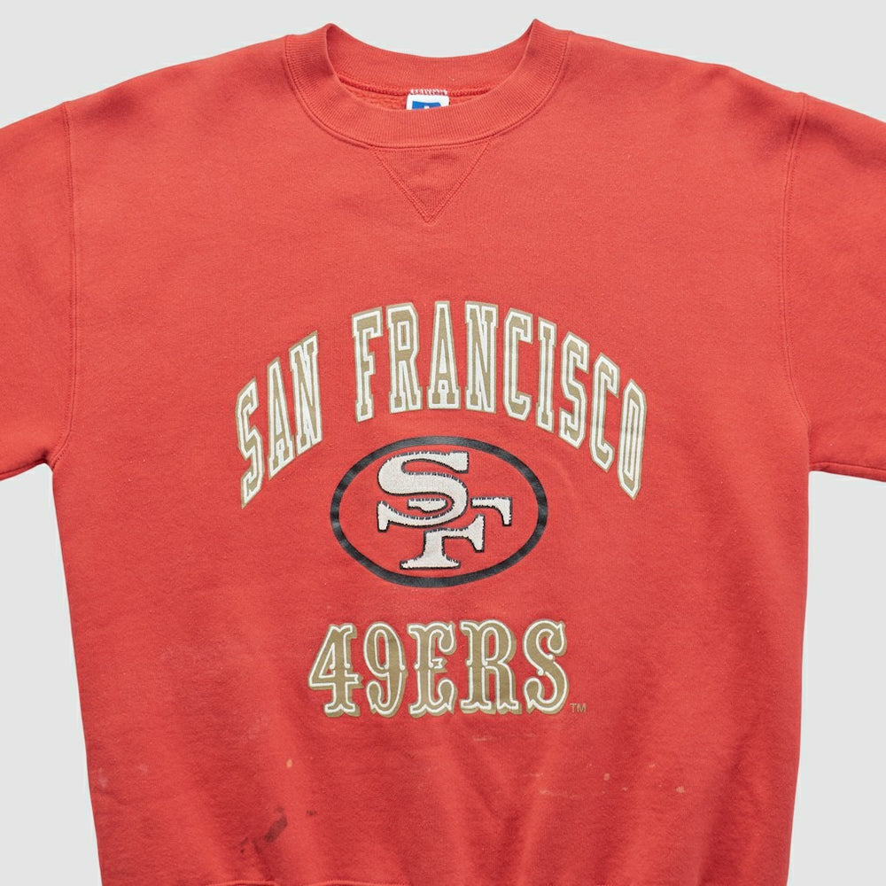 San Francisco 49ers Russell 90s Pullover Sweatshirt - Red Vintage cheap