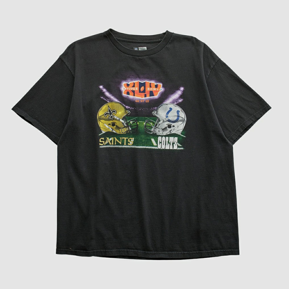 Super Bowl XLIV NFL 2010 T-shirt - Black Vintage cheap
