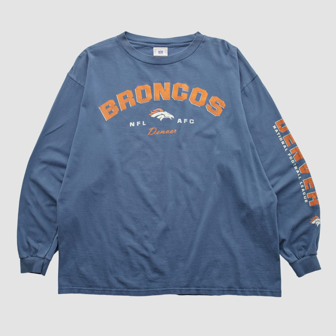 Denver Broncos NFL 2000s Long Sleeve T-shirt - Blue Vintage discount