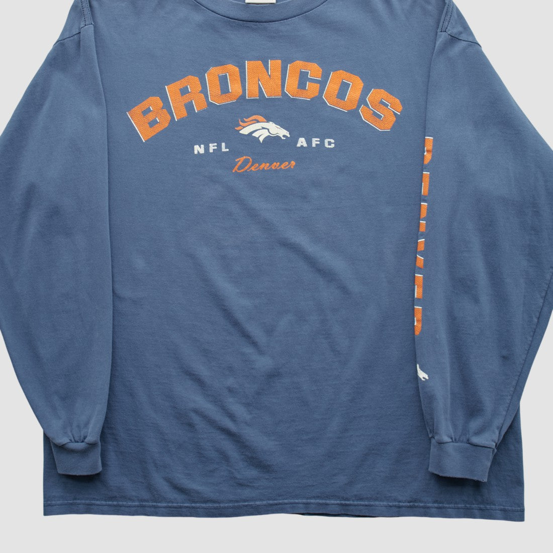 Denver Broncos NFL 2000s Long Sleeve T-shirt - Blue Vintage discount