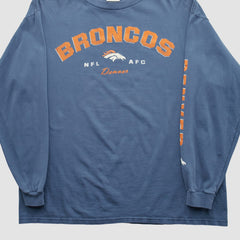 Denver Broncos NFL 2000s Long Sleeve T-shirt - Blue Vintage discount