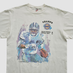 Dallas Cowboys Jerzees 1993 T-shirt - White Vintage on sale