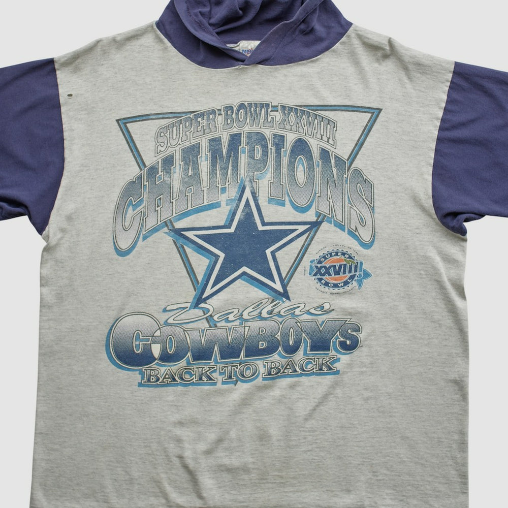 Super Bowl XXVIII Mendez Sportswear 1994 Hooded T-shirt - Heather Gray Vintage outlet