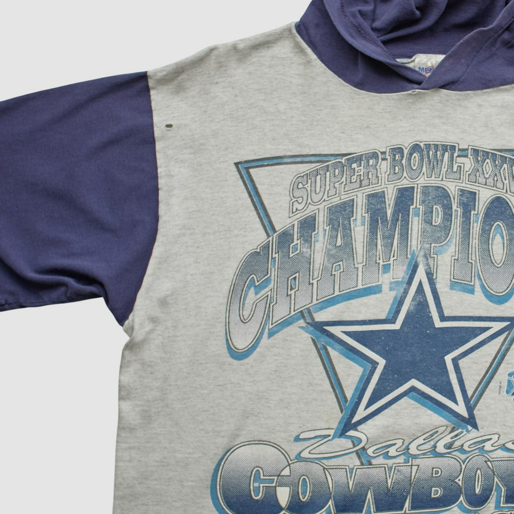 Super Bowl XXVIII Mendez Sportswear 1994 Hooded T-shirt - Heather Gray Vintage outlet