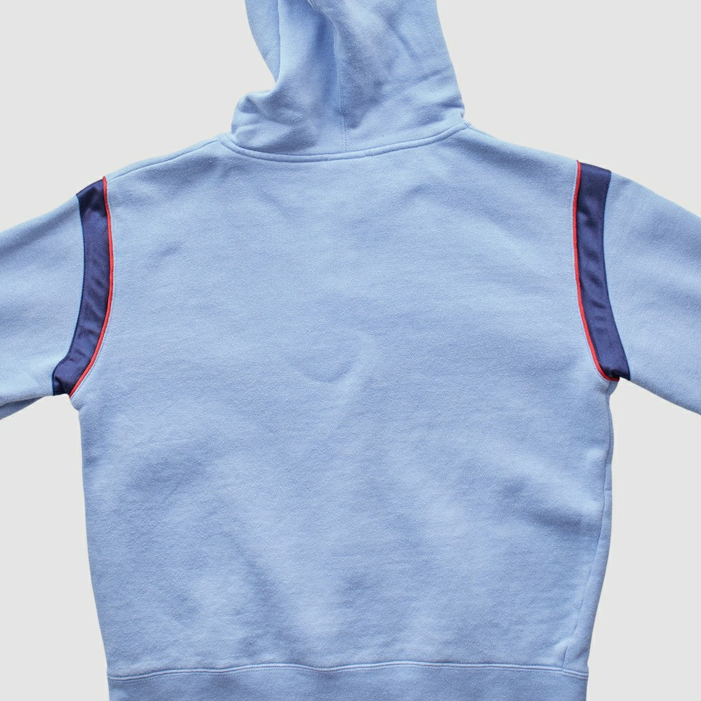 New England Patriots Reebok 2000s Hooded Full Zip Sweatshirt - Light Blue Vintage on sale