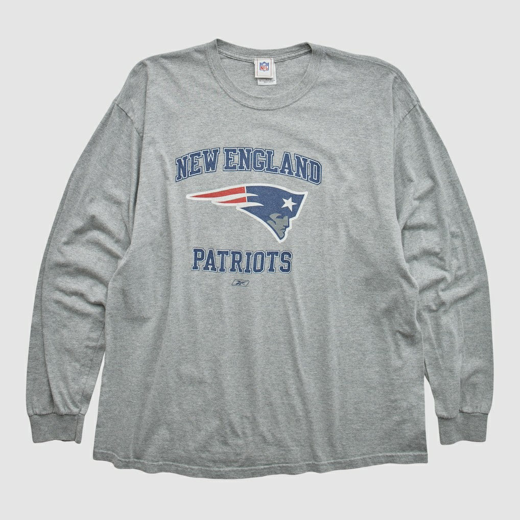 New England Patriots NFL 2000s Long Sleeve T-shirt - Heather Gray Vintage discount