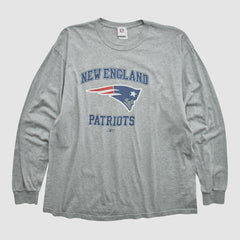 New England Patriots NFL 2000s Long Sleeve T-shirt - Heather Gray Vintage discount