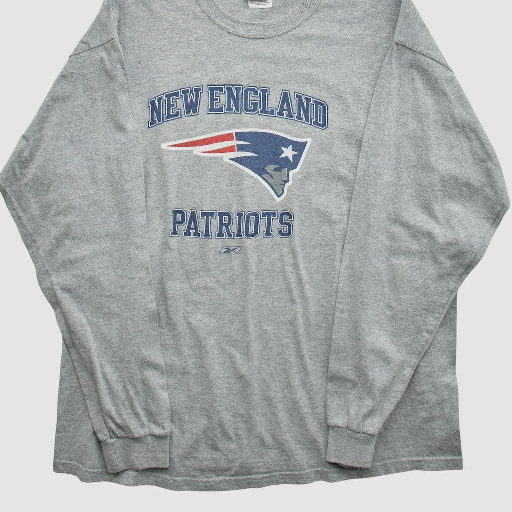 New England Patriots NFL 2000s Long Sleeve T-shirt - Heather Gray Vintage discount