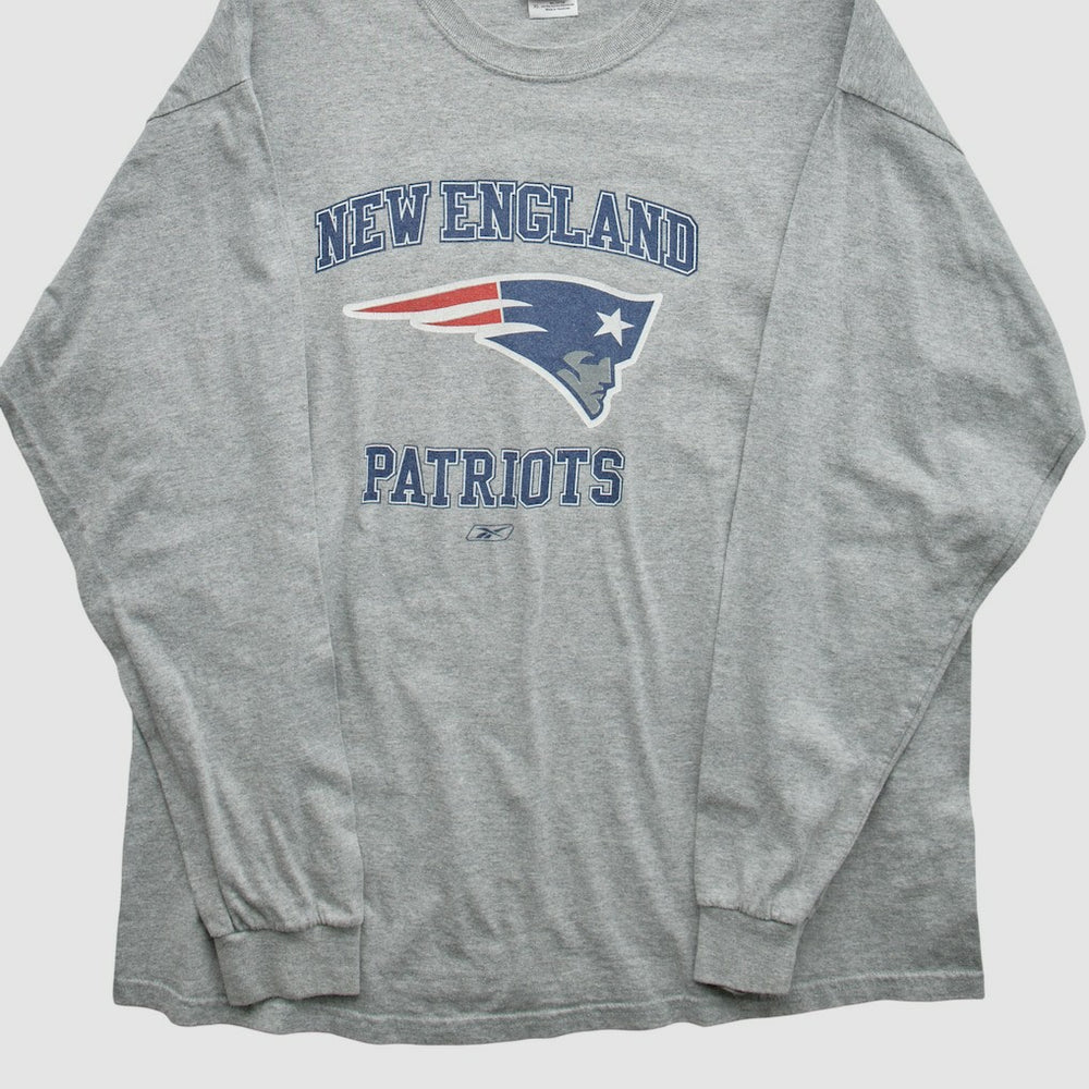 New England Patriots NFL 2000s Long Sleeve T-shirt - Heather Gray Vintage discount