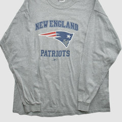 New England Patriots NFL 2000s Long Sleeve T-shirt - Heather Gray Vintage discount