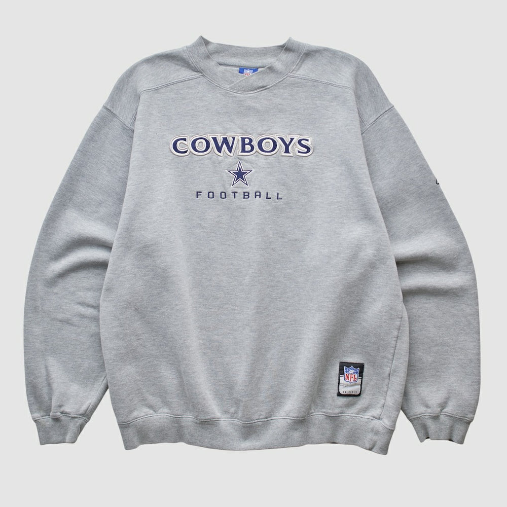 Dallas Cowboys Reebok 2000s Pullover Sweatshirt - Heather Gray Vintage sale