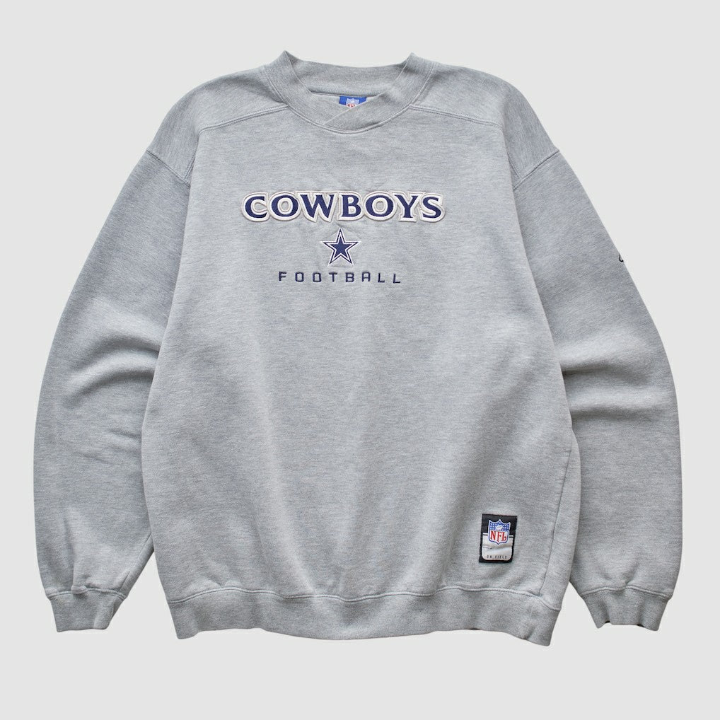 Dallas Cowboys Reebok 2000s Pullover Sweatshirt - Heather Gray Vintage sale