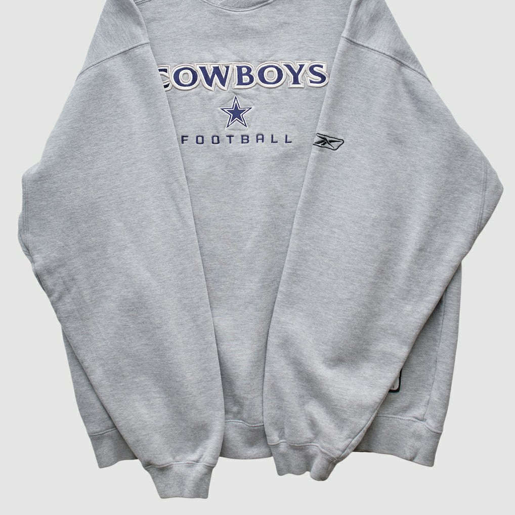 Dallas Cowboys Reebok 2000s Pullover Sweatshirt - Heather Gray Vintage sale
