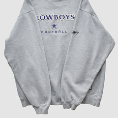 Dallas Cowboys Reebok 2000s Pullover Sweatshirt - Heather Gray Vintage sale