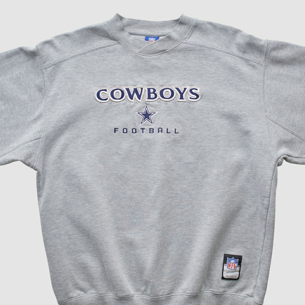 Dallas Cowboys Reebok 2000s Pullover Sweatshirt - Heather Gray Vintage sale