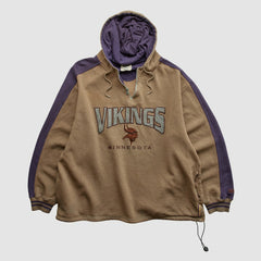 Minnesota Vikings Lee Sport 90s Hooded 1/4 Zip Sweatshirt - Clay Vintage sale