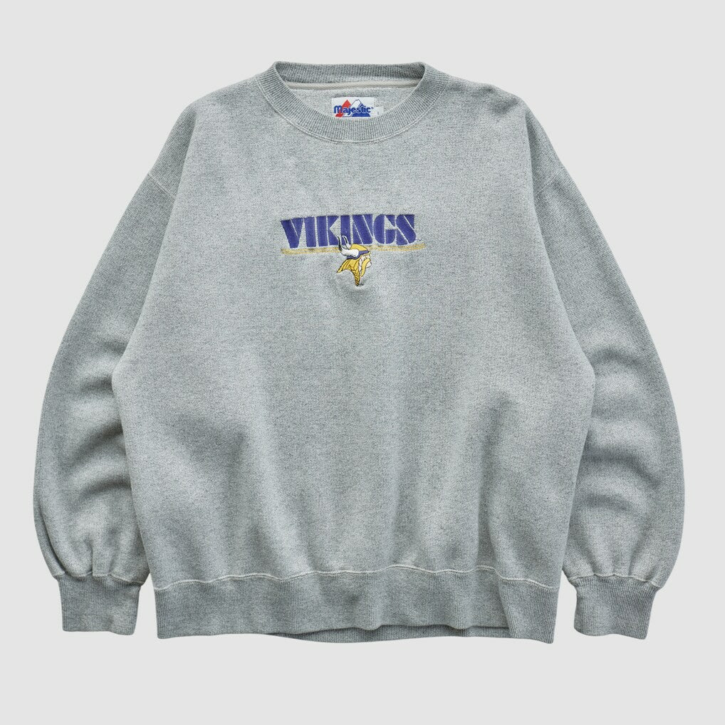 Minnesota Vikings Majestic 2000s Pullover Sweatshirt - Heather Gray Vintage sale