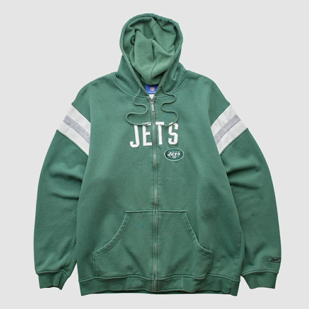 New York Jets Reebok 2000s Hooded Full Zip Sweatshirt - Green Vintage outlet