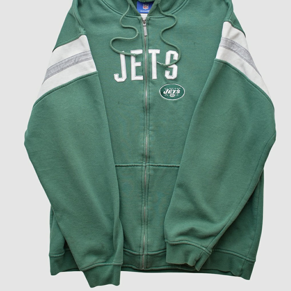 New York Jets Reebok 2000s Hooded Full Zip Sweatshirt - Green Vintage outlet