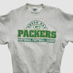 Green Bay Packers Lee Sport 90s Pullover Sweatshirt - Heather Gray Vintage for sale
