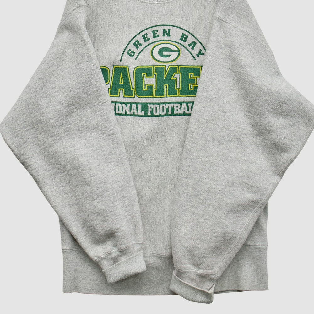 Green Bay Packers Lee Sport 90s Pullover Sweatshirt - Heather Gray Vintage for sale