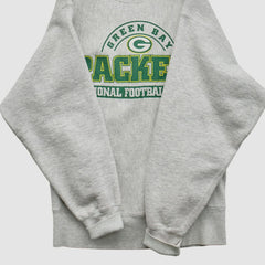 Green Bay Packers Lee Sport 90s Pullover Sweatshirt - Heather Gray Vintage for sale