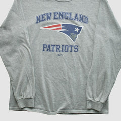 New England Patriots NFL 2000s Long Sleeve T-shirt - Heather Gray Vintage on sale