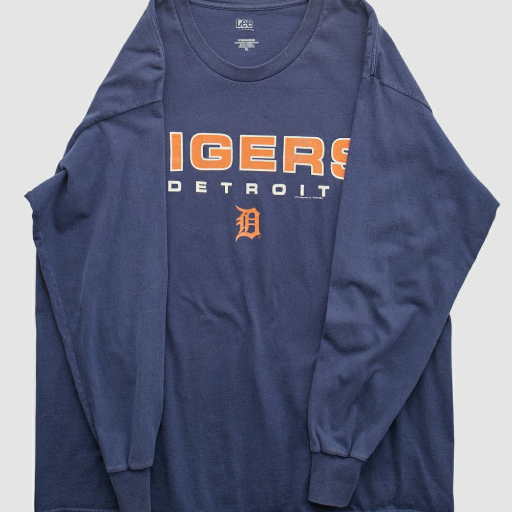 Detroit Tigers Lee Sport 2000s Long Sleeve T-shirt Navy Vintage