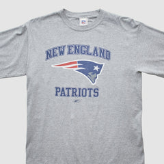 New England Patriots Reebok 2000s Long Sleeve T-shirt - Heather Gray Vintage on sale