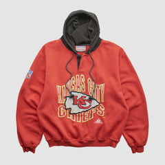 Kansas City Chiefs Pro Line 90s Hooded Pullover Sweatshirt - Red Vintage sale