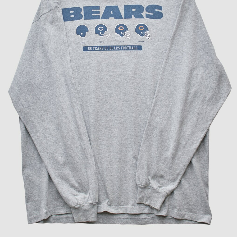 Chicago Bears Reebok 2000s Long Sleeve T-shirt - Heather Gray Vintage sale