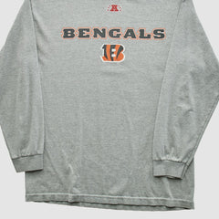 Cincinnati Bengals NFL 2010s Long Sleeve T-shirt - Heather Gray Vintage outlet