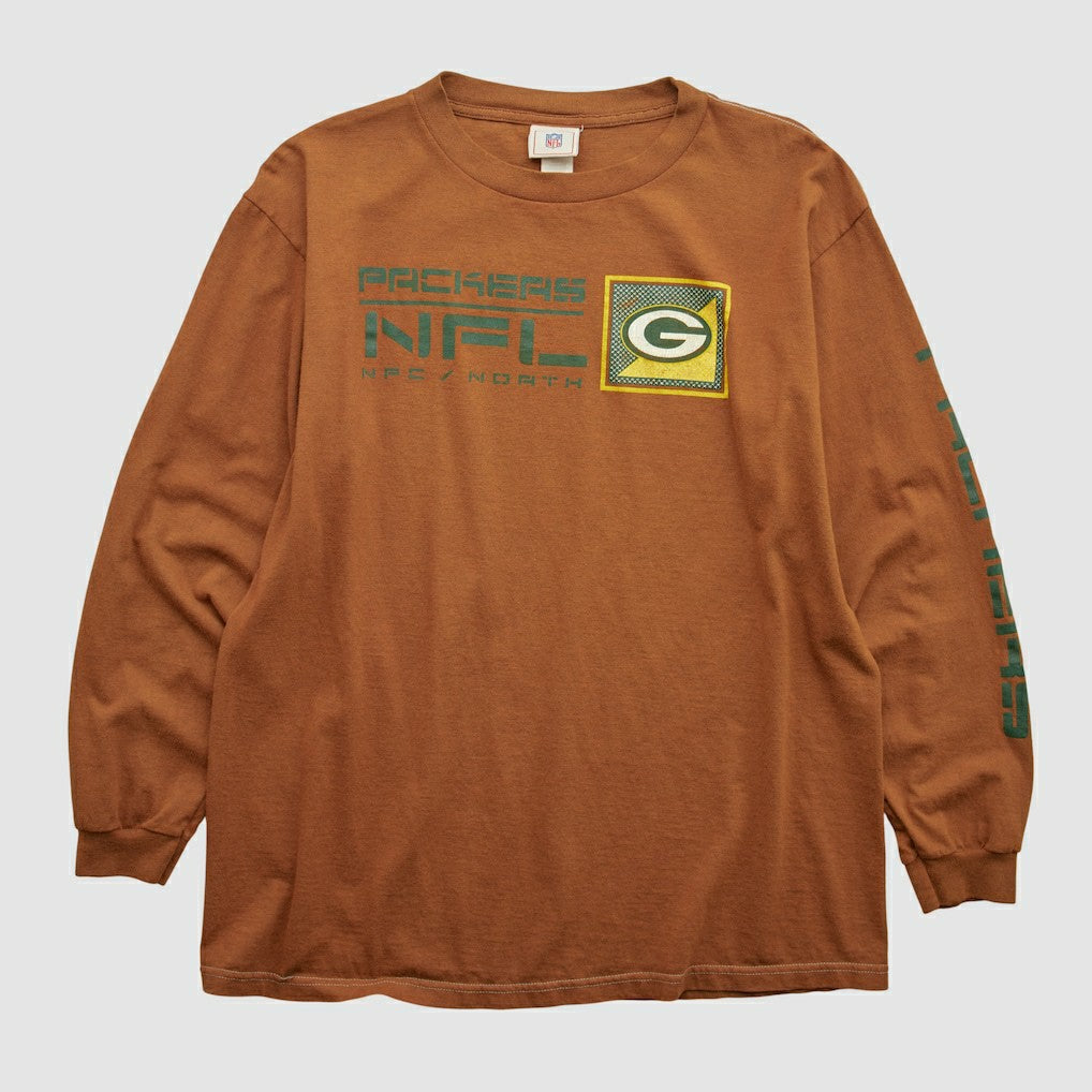 Green Bay Packers NFL 2000s Long Sleeve T-shirt - Clay Vintage cheap