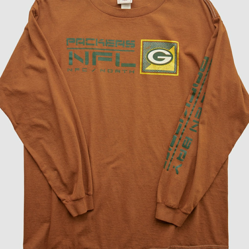 Green Bay Packers NFL 2000s Long Sleeve T-shirt - Clay Vintage cheap