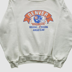 Denver Broncos Signal Sports 1987 Pullover Sweatshirt - White Vintage sale