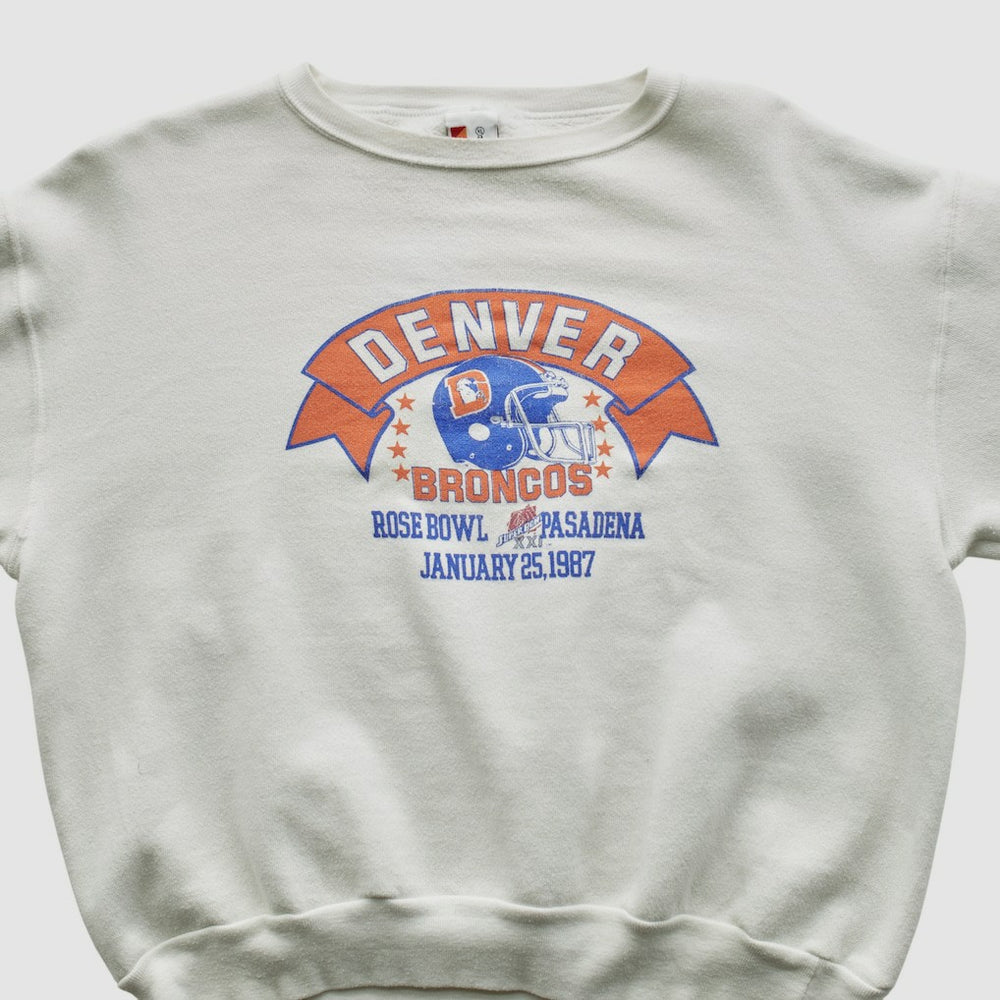 Denver Broncos Signal Sports 1987 Pullover Sweatshirt - White Vintage sale