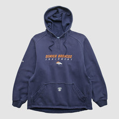 Denver Broncos Reebok 2000s Hooded Pullover Sweatshirt - Navy Vintage on sale
